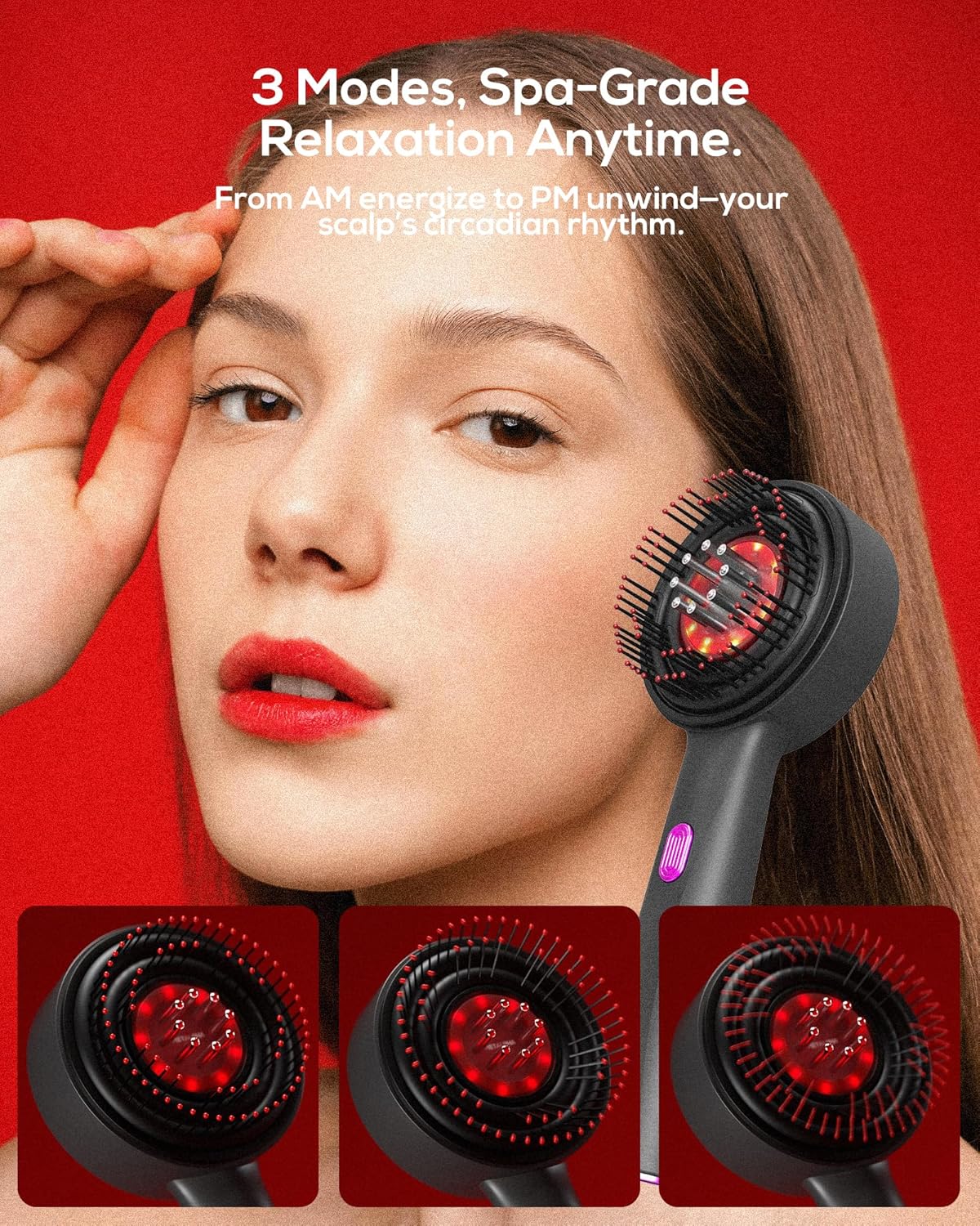 Red Light Brush for Hair Growth and Massage
